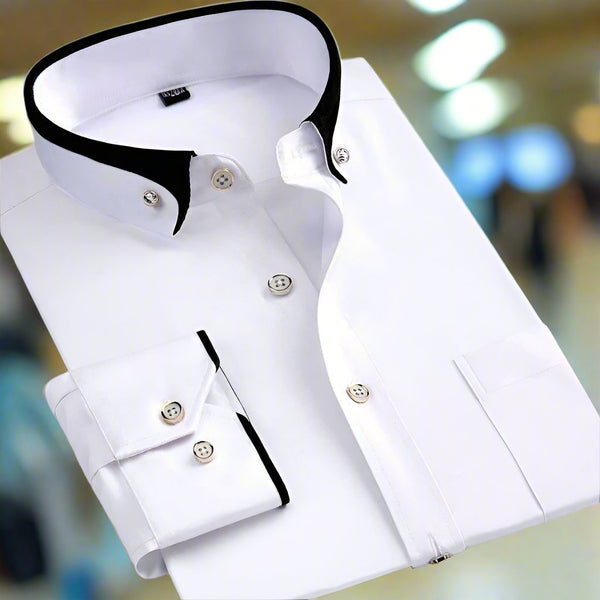 Alberto | Camisa Clásica De Algodón Con Mangas Largas