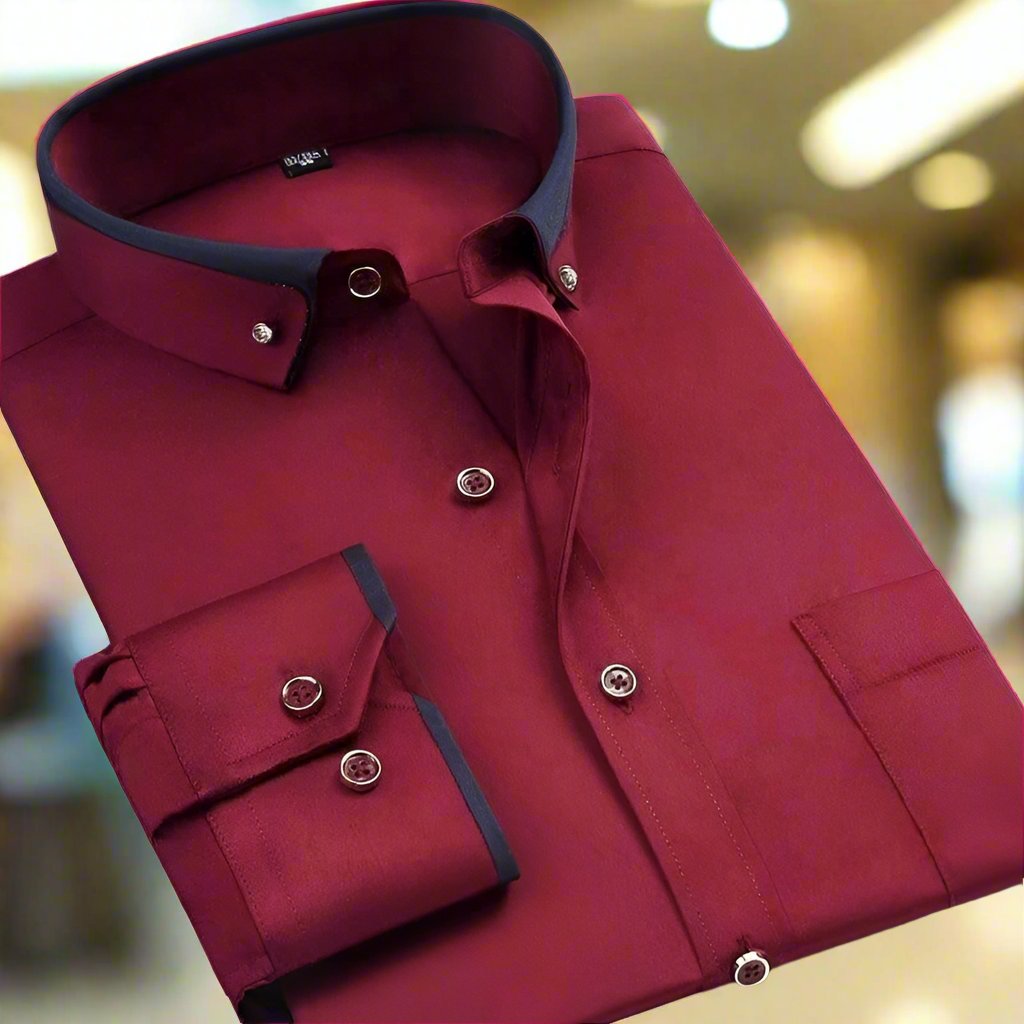 Alberto | Camisa Clásica De Algodón Con Mangas Largas